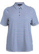 Short sleeve polo shirt with stripes, Blue, Packshot image number 0