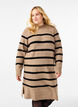 Long-sleeved knitted dress with stripes, Desert Taupe Comb, Model image number 0