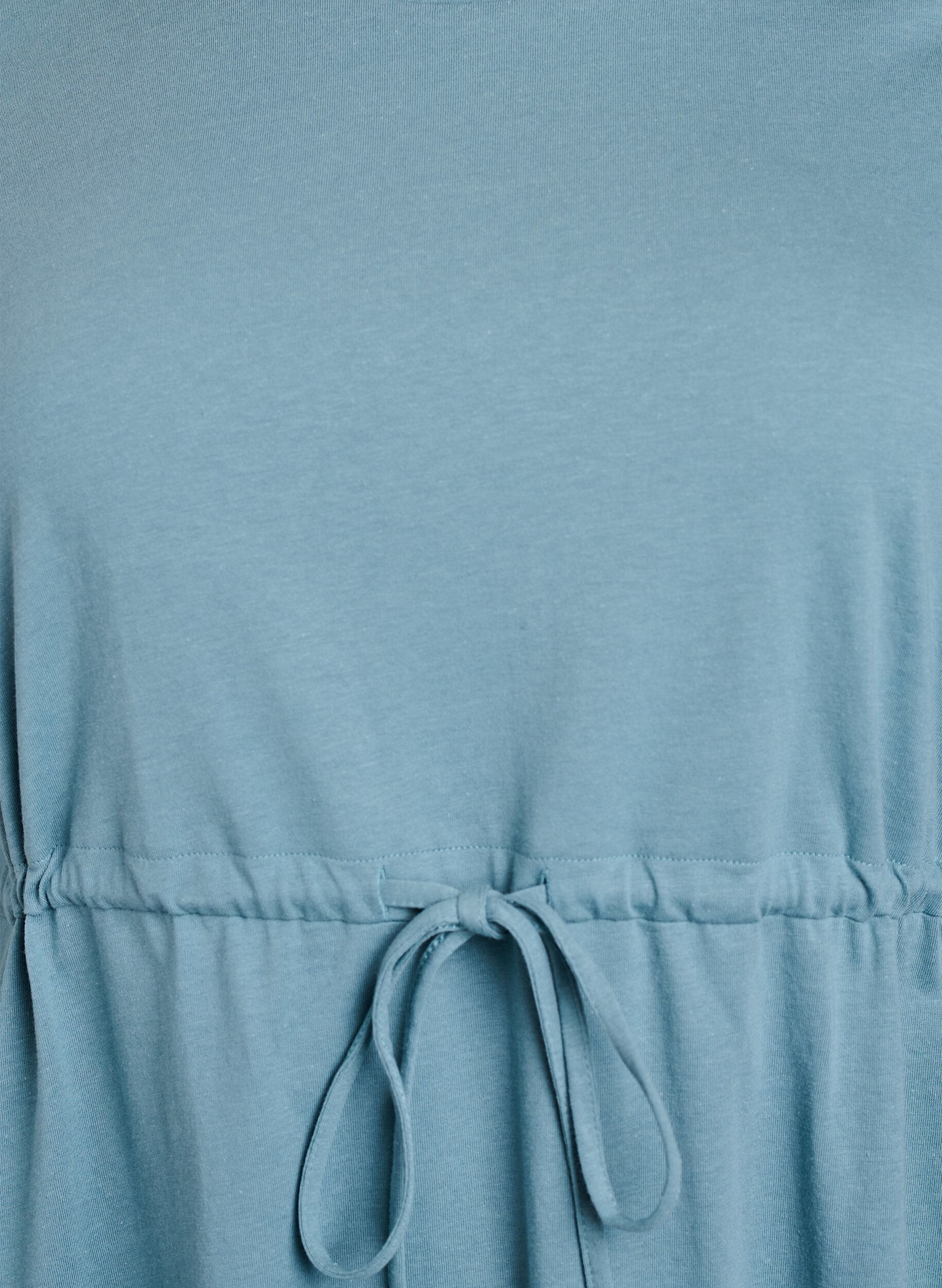 Zizzifashion FLASH - Short T-shirt dress with tie belt, Blue, Packshot image number 2