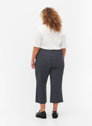 Loose trousers with 7/8 length, Navy Blazer Stripe, Model image number 1