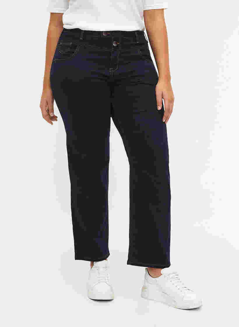 Regular fit Gemma jeans with a high waist, Blue denim, Model image number 3