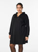 Short hoodie dress with a kangaroo pocket, Black, Model image number 0