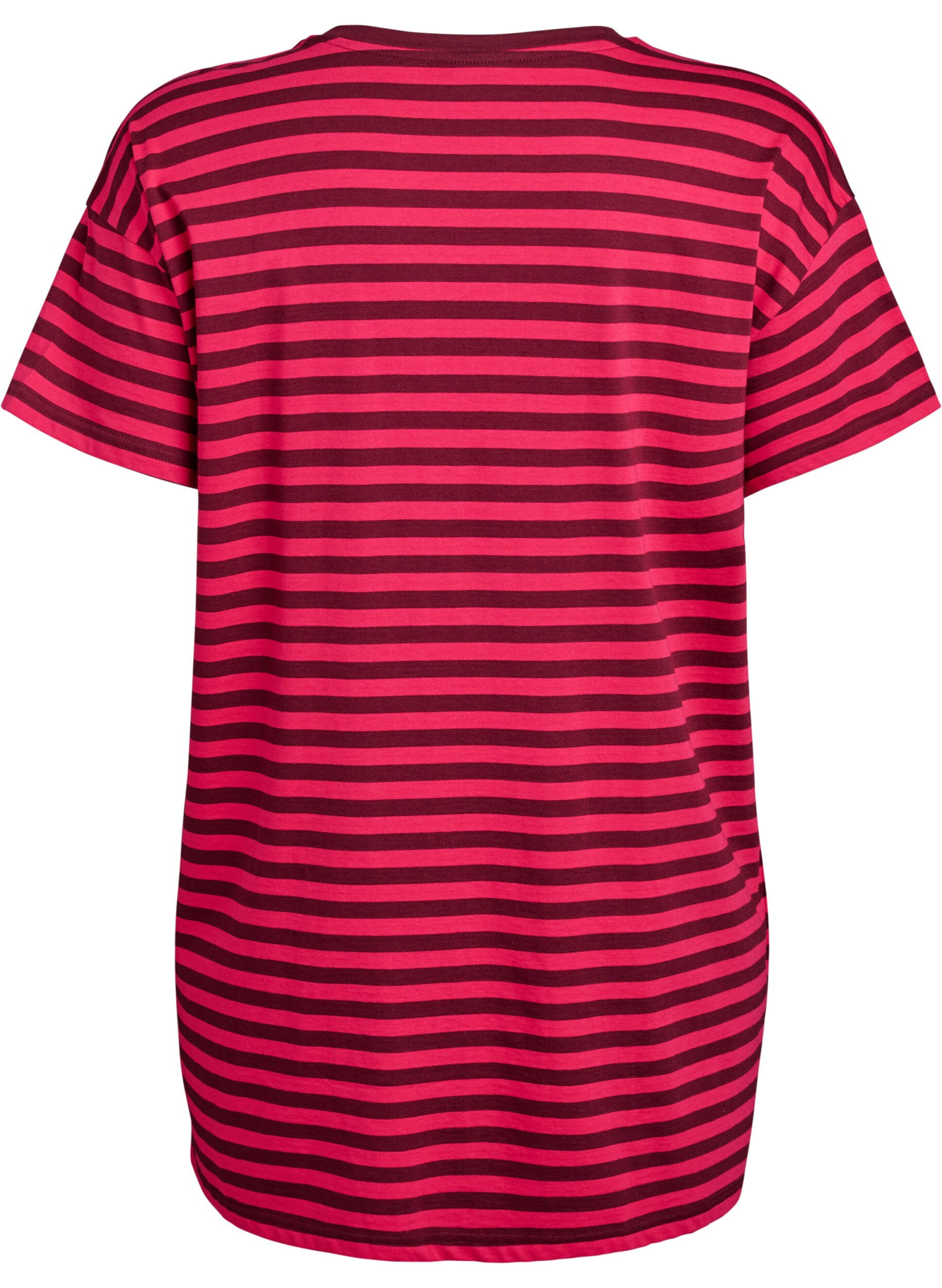 Zizzifashion Long striped night T-shirt, Pink, Packshot image number 1