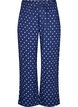 Loose trousers in patterned cotton muslin, Blue, Packshot image number 0