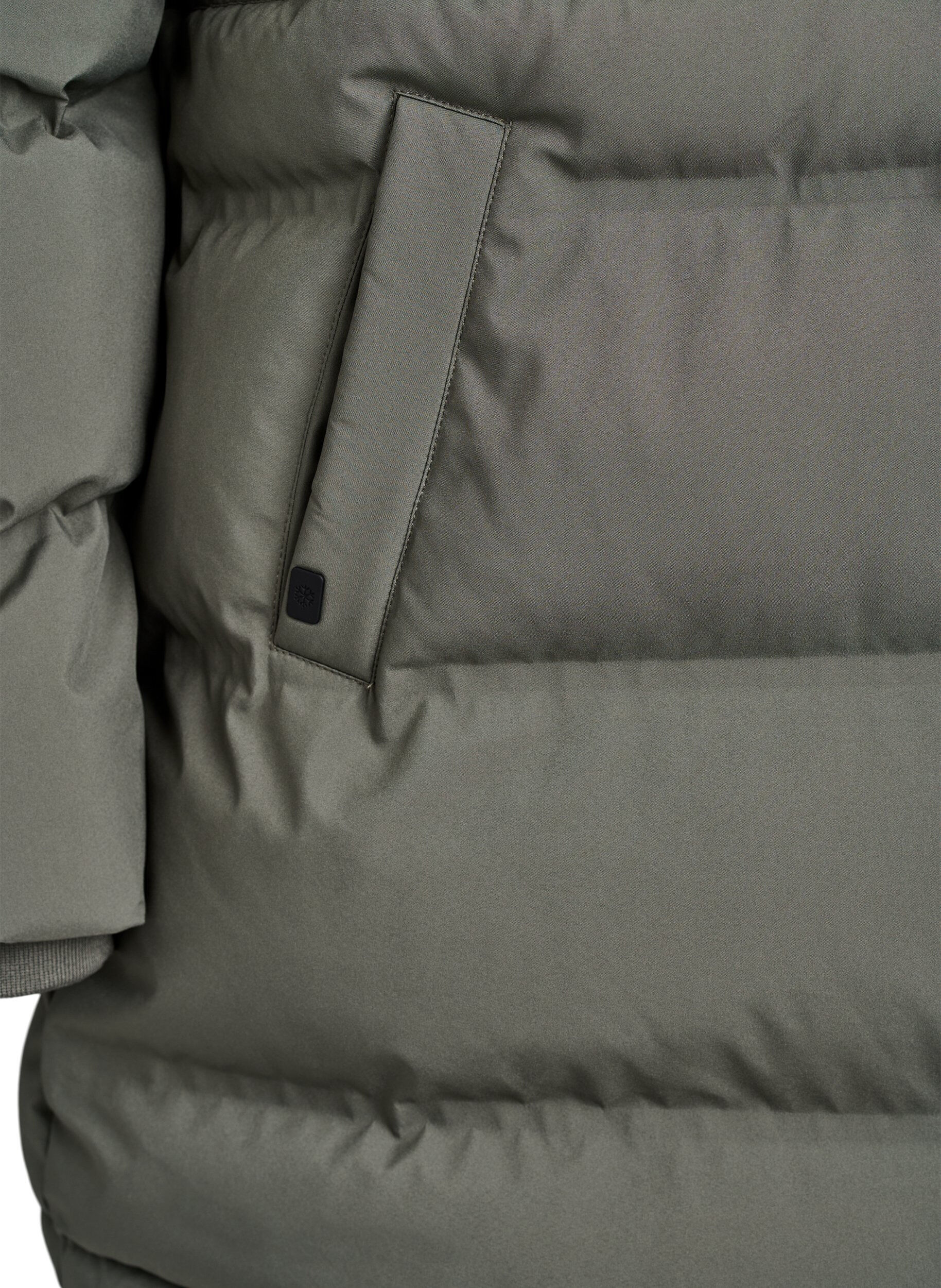 Zizzifashion Mid-length puffer jacket with adjustable waist, Dark Grey, Packshot image number 3