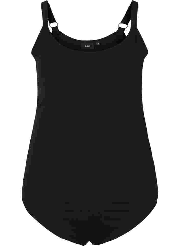 Light shapewear body with adjustable straps, Black, Packshot image number 0