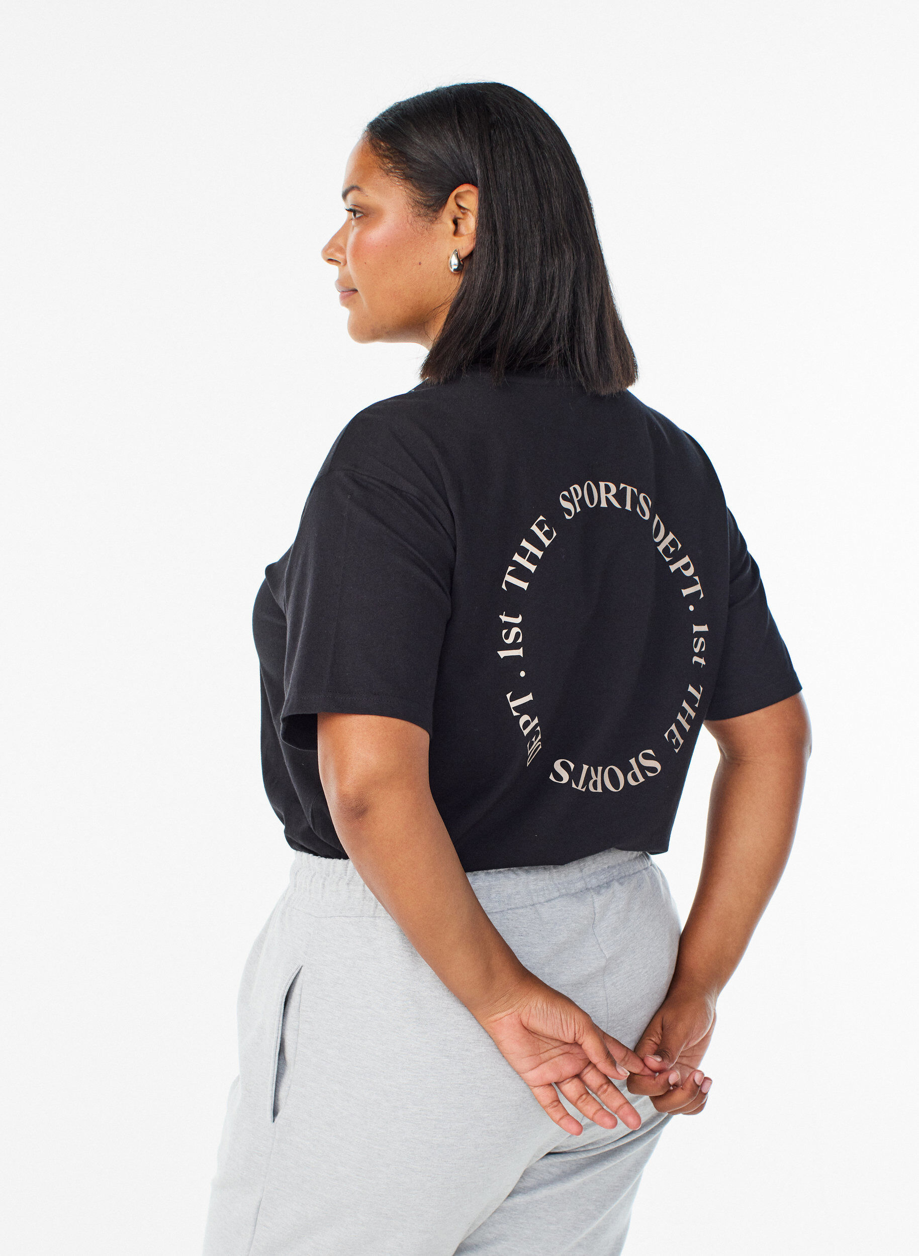 ZizzifashionSporty t-shirt in organic cotton, Black, Model image number 2
