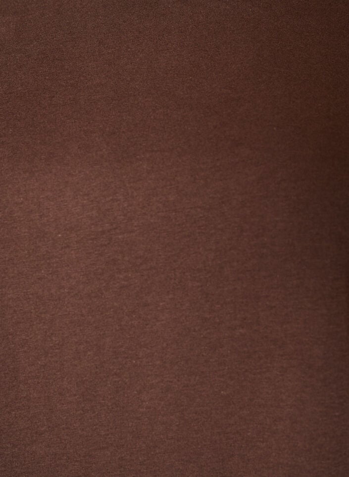 T-shirt with asymmetric lace hem, Brown, Packshot image number 2