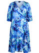 Floral wrap dress with 3/4 sleeves, Blue, Packshot image number 0