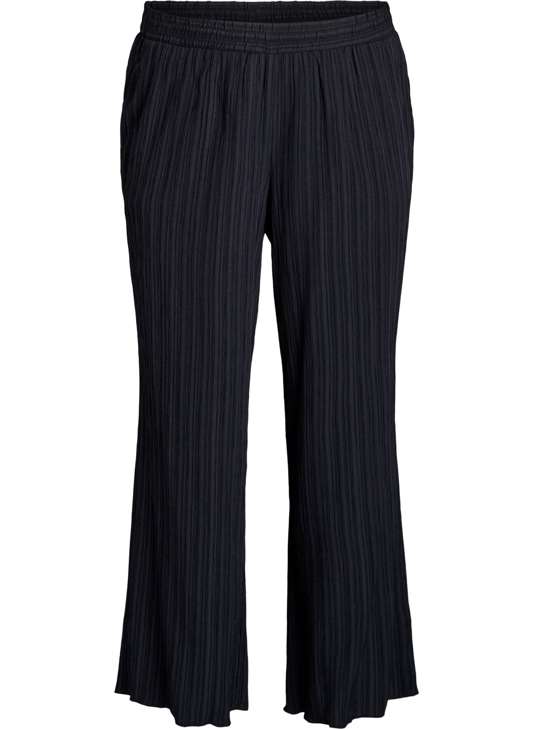 Zizzifashion FLASH - High-waisted trousers with wide legs, Black, Packshot image number 0