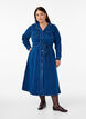 Midi shirt dress in denim with belt, Dark Blue Denim, Model image number 0