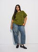 Knit cardigan with short sleeves, Green, Model image number 1