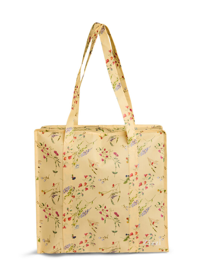 Shopping bag with zipper, Yellow, Packshot image number 1