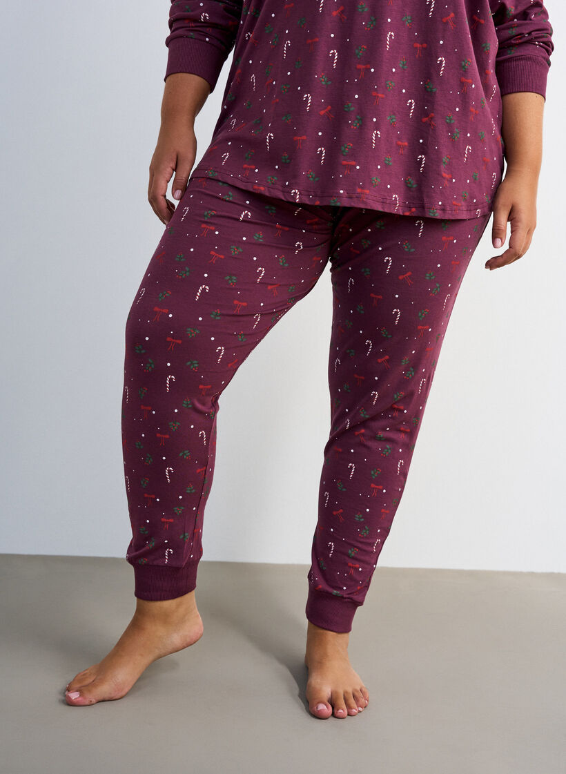 Printed pyjama bottoms, Dark Bordeaux, Model image number 2
