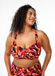 Bikini top with padding and print, Red, Model image number 0