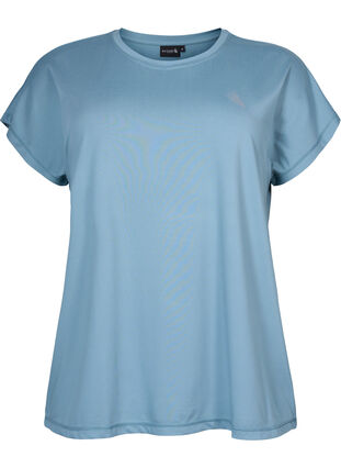 Short-sleeved workout t-shirt, Smoke Blue, Packshot image number 0