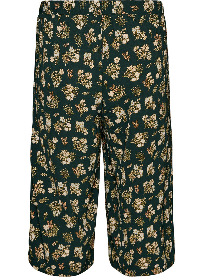 Culotte trousers with print, Black, Packshot image number 1