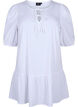 Tunic in viscose with ties, Bright White, Packshot image number 0