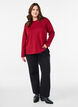 Jersey blouse with round neck, Red, Model image number 1