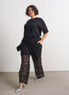 T-shirt with rhinestones and round neck, Black, Model image number 1
