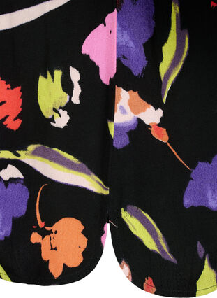 Viscose blouse with print and 3/4 sleeves, Faded Tulip AOP, Packshot image number 3