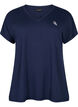 Loose training t-shirt with v-neck, Blue, Packshot image number 0