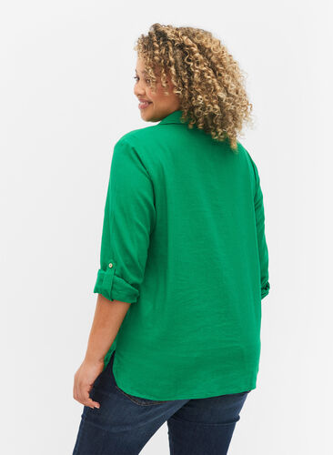 Blouse with 3/4-length sleeves and buttons, Jolly Green, Model image number 1