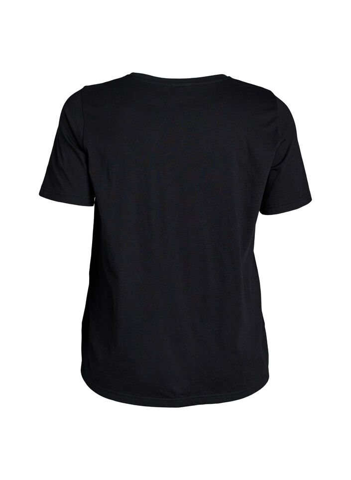 T-shirt with motif, Black, Packshot image number 1