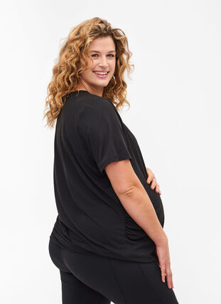 Maternity gym t-shirt, Black, Model image number 1