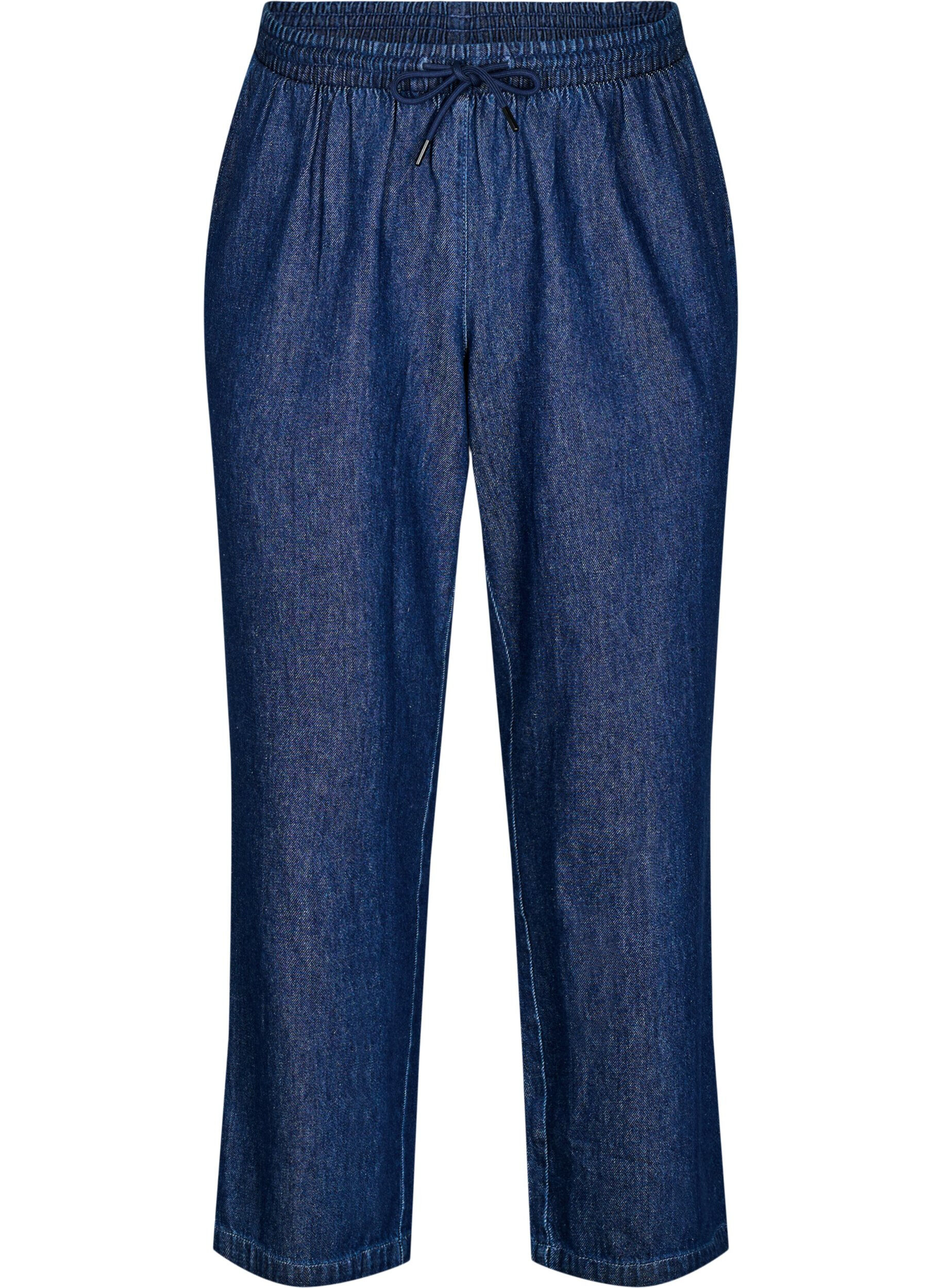 Straight fit jeans with elasticated waistband