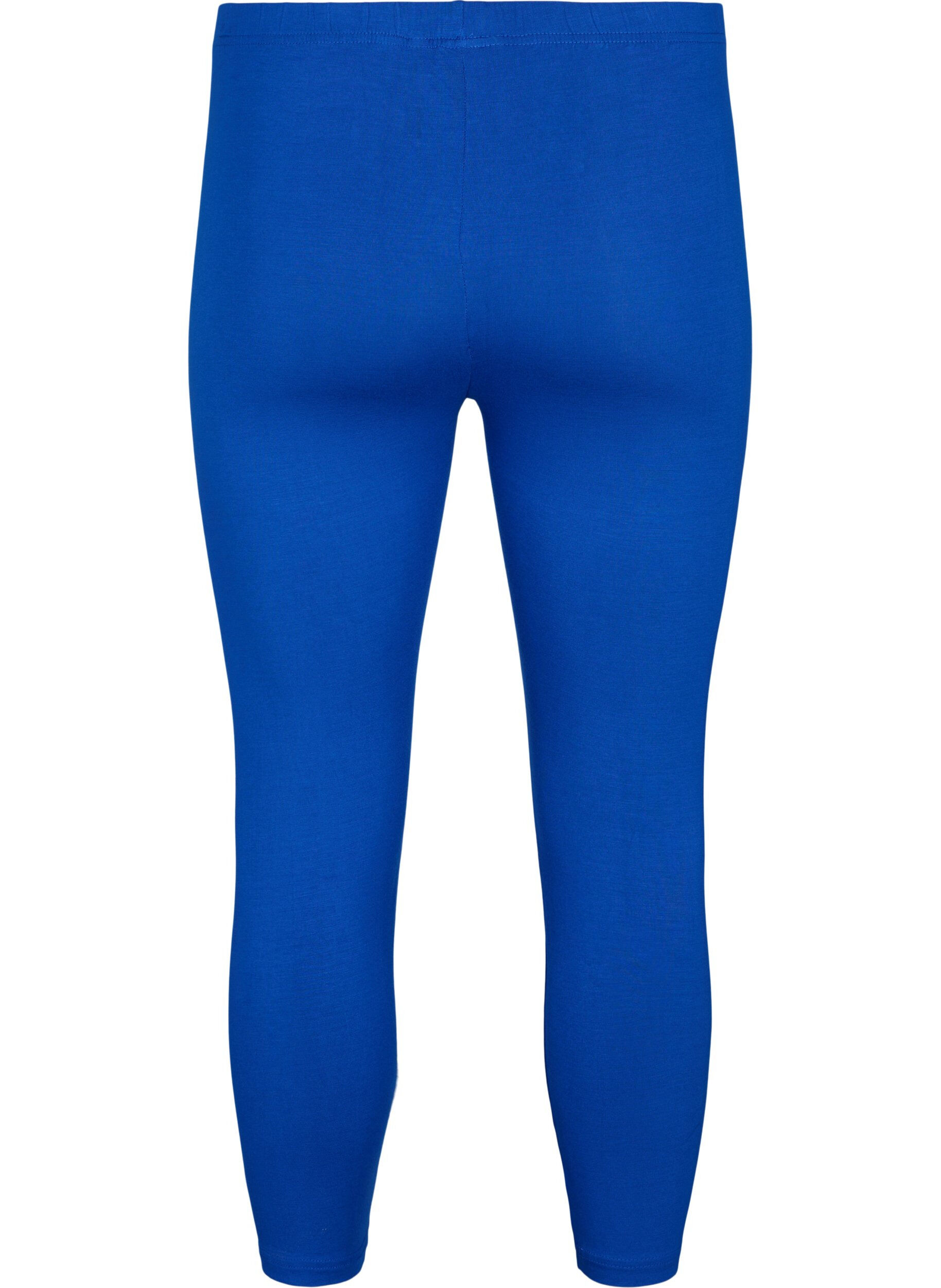 ZizzifashionBasic 3/4-length viscose leggings, Blue, Packshot image number 1