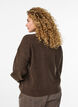 Rib knit cardigan with buttons, Brown, Model image number 2