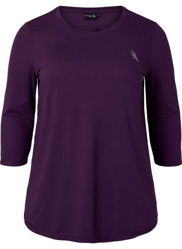 Workout top with 3/4 sleeves, Purple Pennant, Packshot image number 0