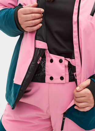 Ski jacket with detachable hood, Sea Pink Comb, Model image number 2