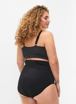 Bikini bottom with extra high waist, Black, Model image number 1