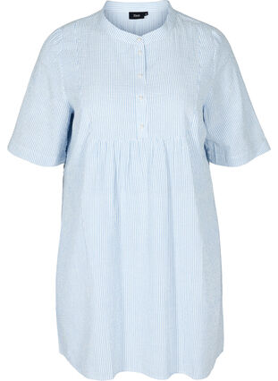 Cotton tunic with striped print, Skyway Stripe, Packshot image number 0