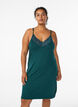 Sleeveless viscose nightgown with lace details, Green, Model image number 0