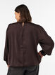 Satin-look blouse with a balloon shape, Brown, Model image number 2
