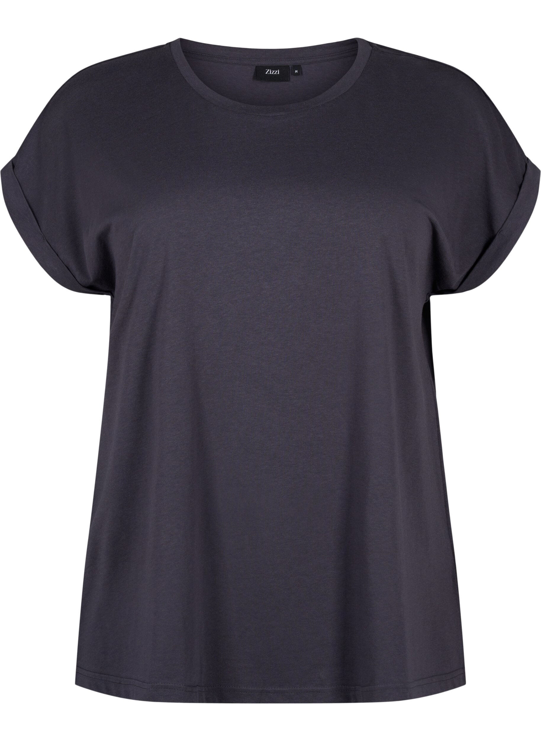 ZizzifashionShort sleeve cotton blend T-shirt, Dark Grey, Packshot image number 0