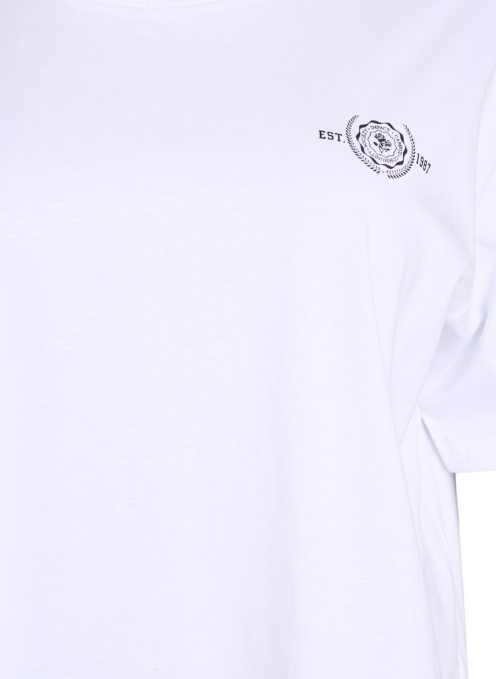 Oversized T-shirt with back print, White, Packshot image number 2