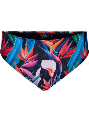 Bikini bottom with print and high waist, Bright Leaf, Packshot image number 0