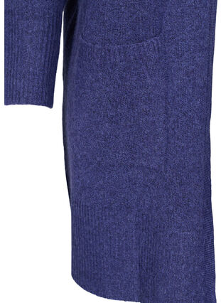 Marled knit cardigan with pockets, Deep Cobalt Mel., Packshot image number 3