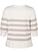 Striped viscose pullover with 3/4 sleeves, Birch/Simply Taupe, Packshot image number 1