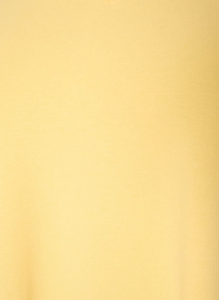 Basic plain cotton t-shirt, Yellow, Packshot image number 2