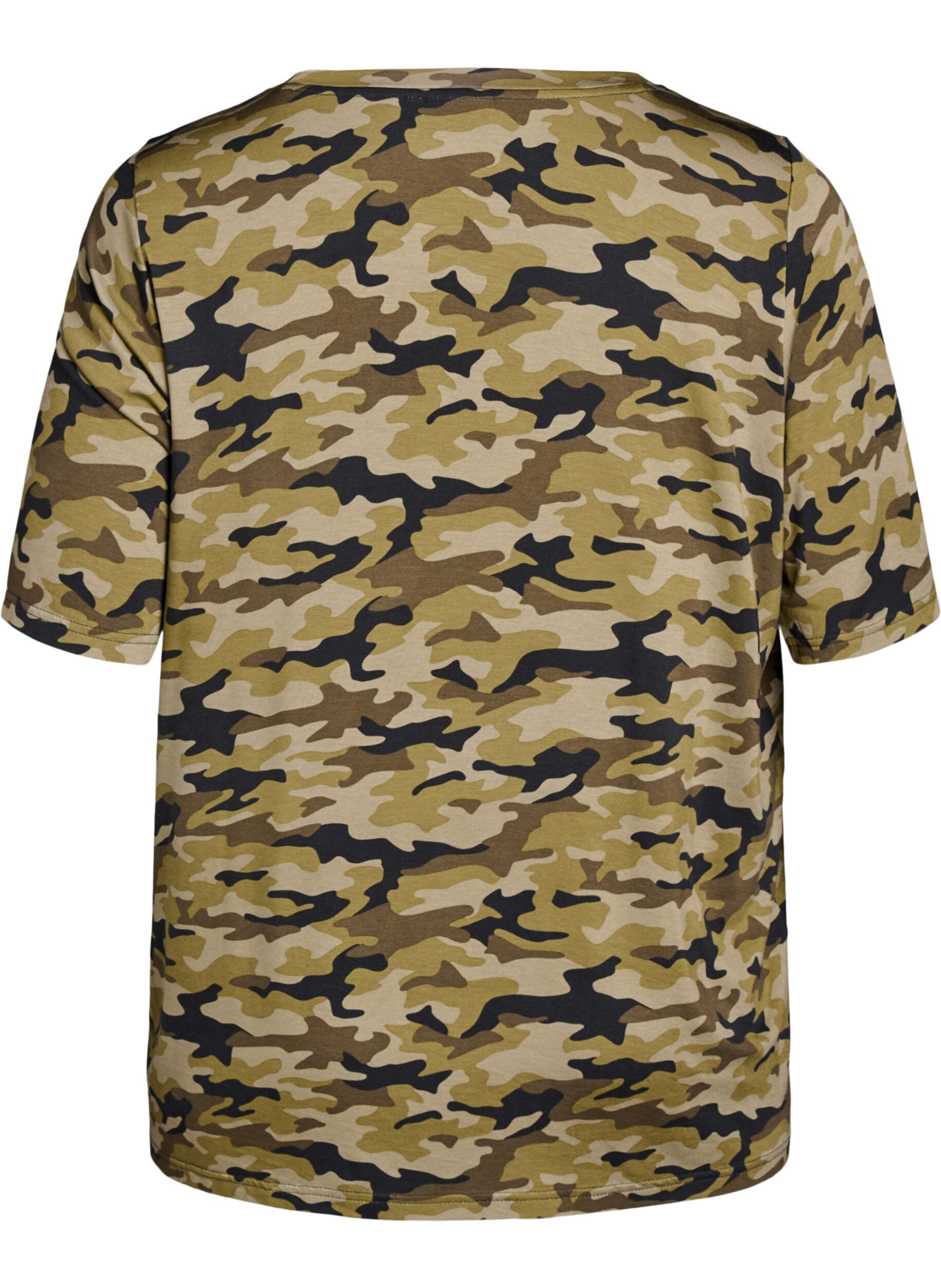 ZizzifashionT-shirt with TENCEL&trade; Lyocell and camouflage print, Green, Packshot image number 1