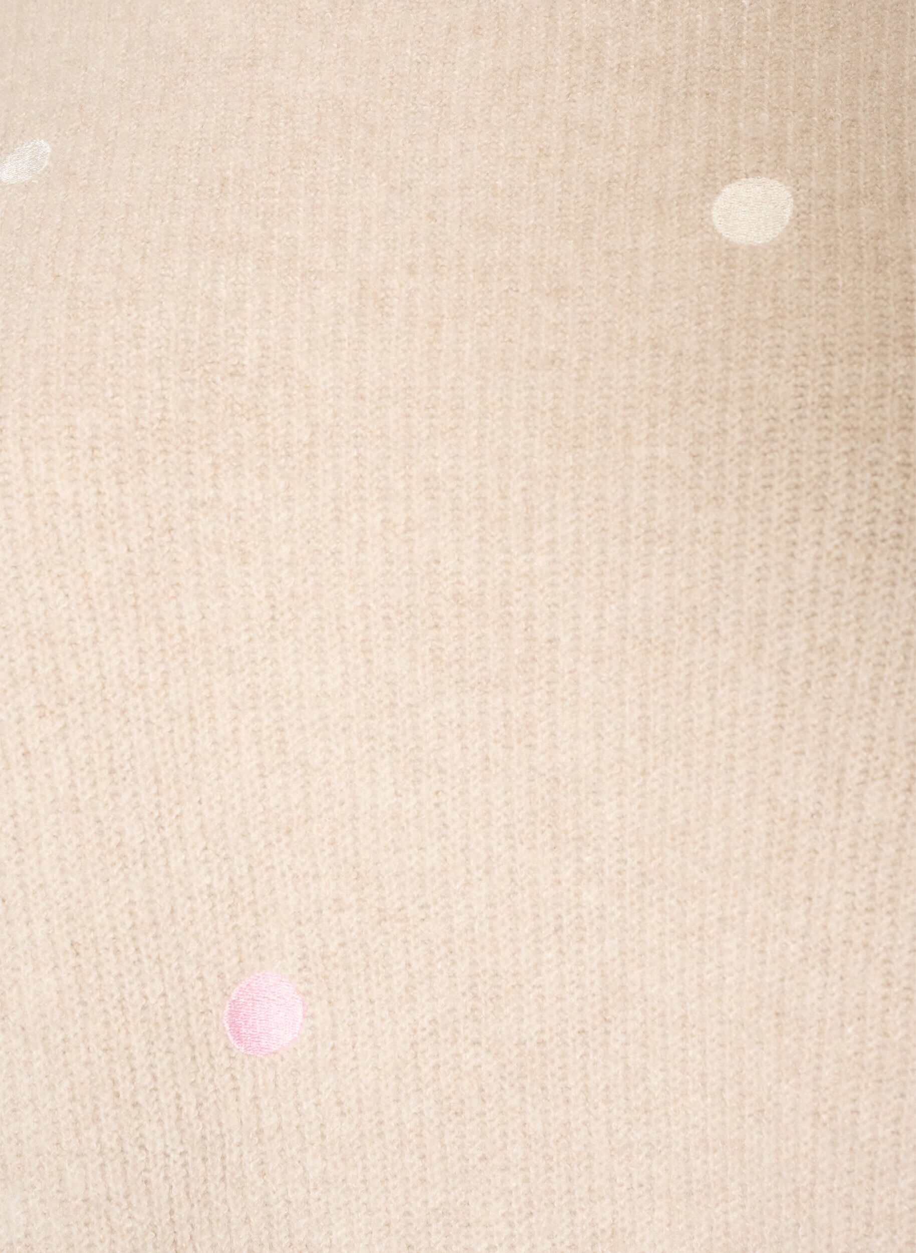 ZizzifashionKnitted blouse with small embroidered motifs, Beige, Packshot image number 2