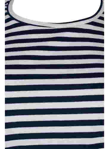 Basics cotton t-shirt 2-pack, Navy/Navy Stripe, Packshot image number 2