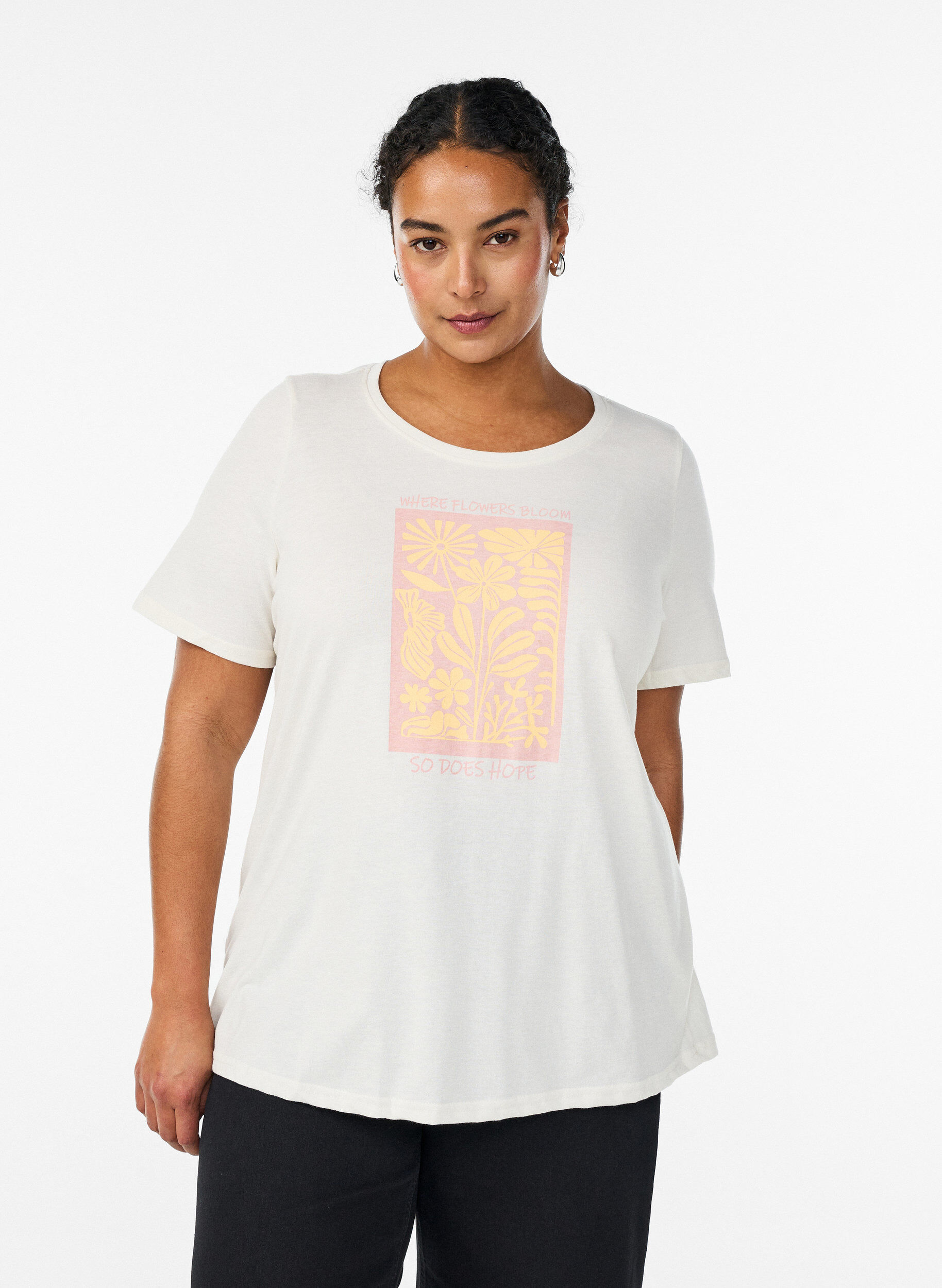 ZizzifashionT-shirt with motif, White, Model image number 0