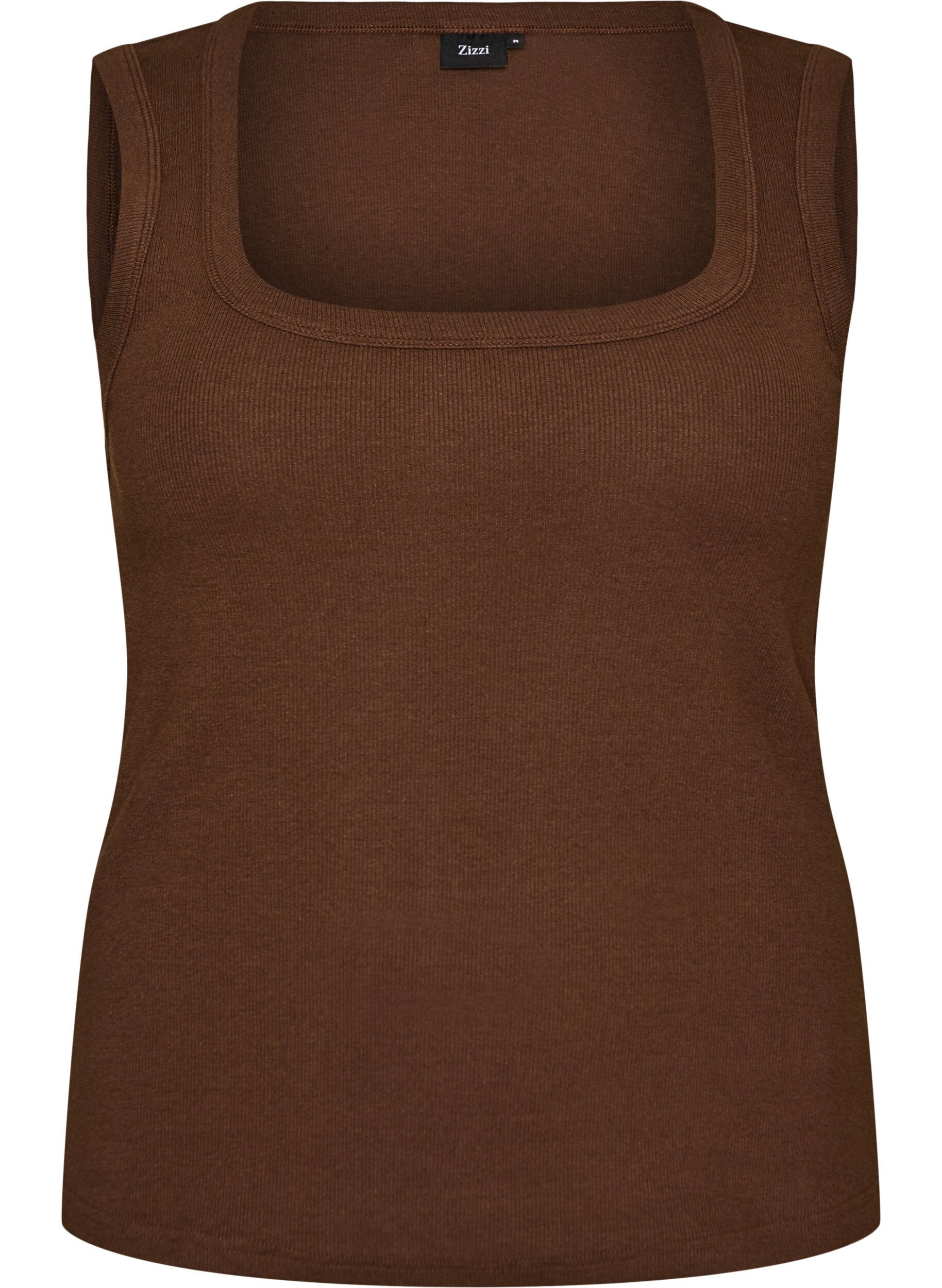 Rib top with square neckline
