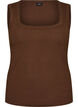 Rib top with square neckline, Brown, Packshot image number 0